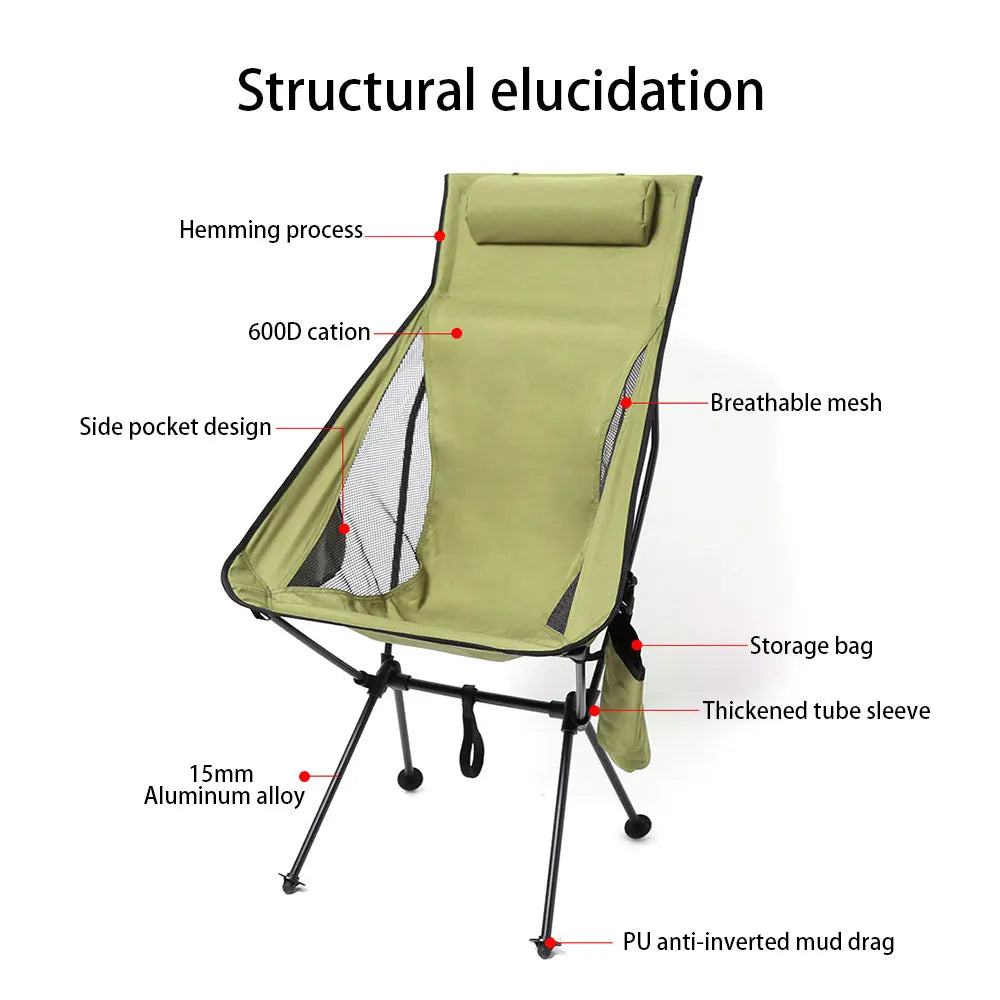 Woolpack Portable Folding Camping Chair – Lightweight Aluminum Outdoor Chair