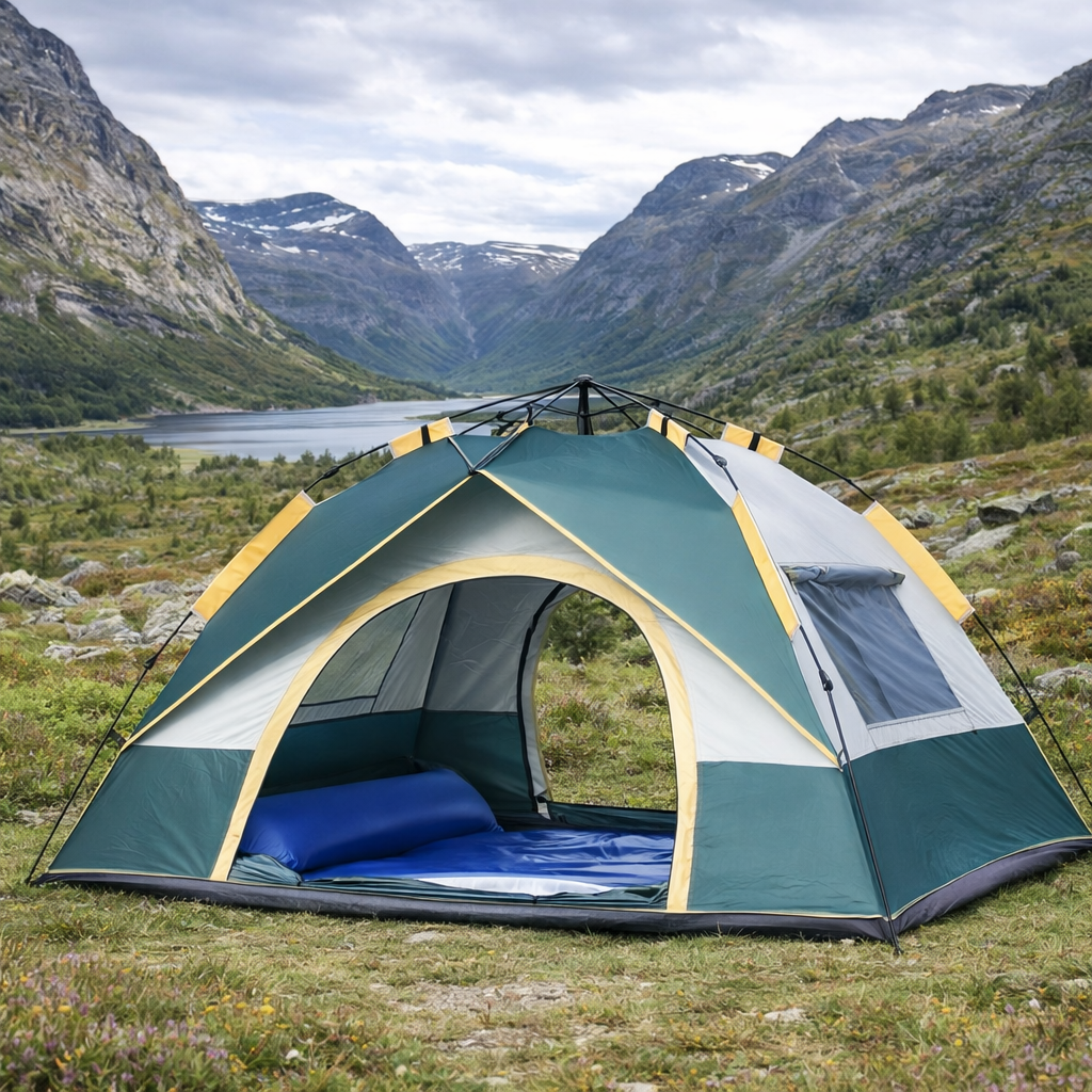 Woolpack Lightweight Camping Tent – 2–3 Person, Double Doors, Mosquito Net