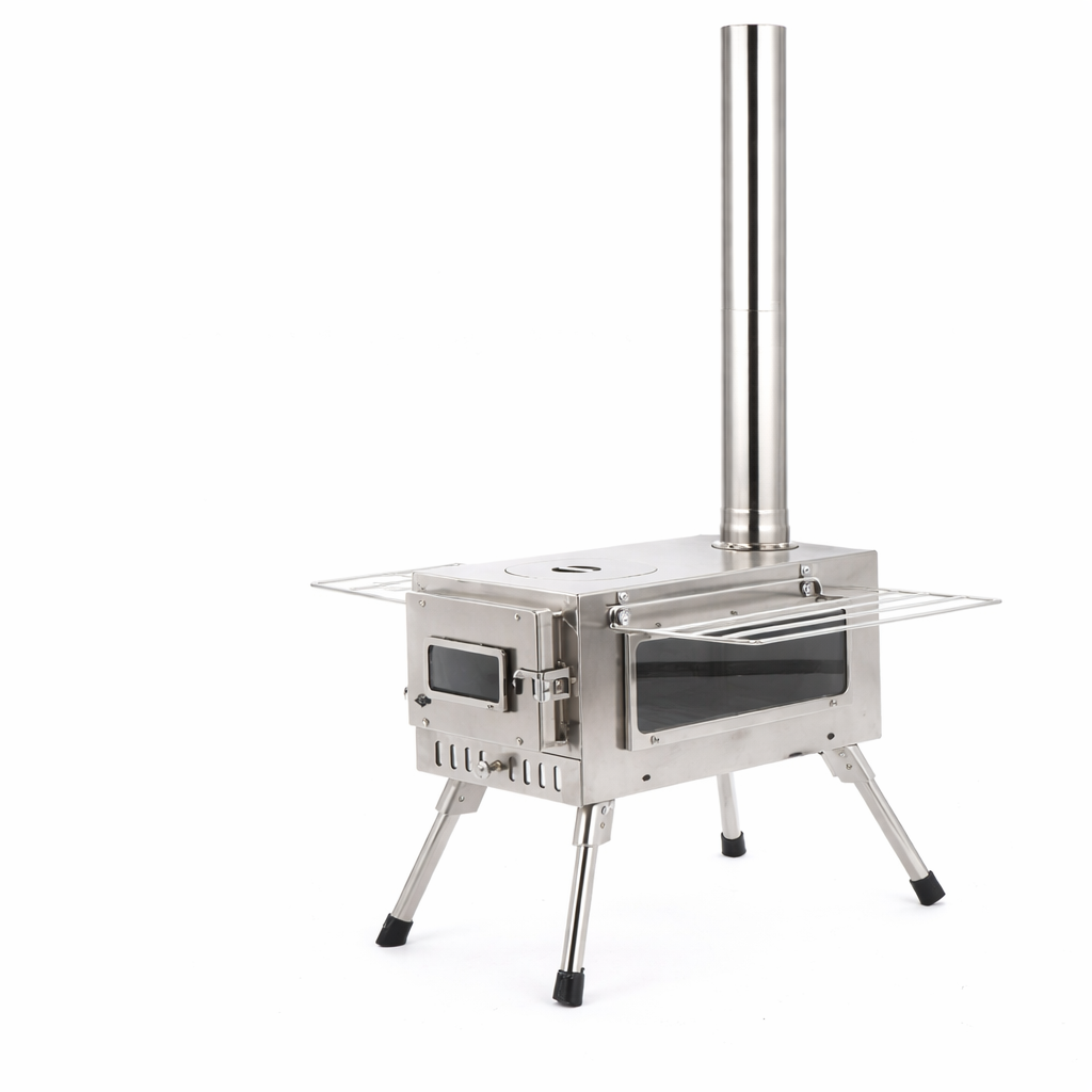 Woolpack Portable Wood-Burning Tent Stove – Stainless Steel Camp Heater with Chimney - Woolpack Hiking Gear
