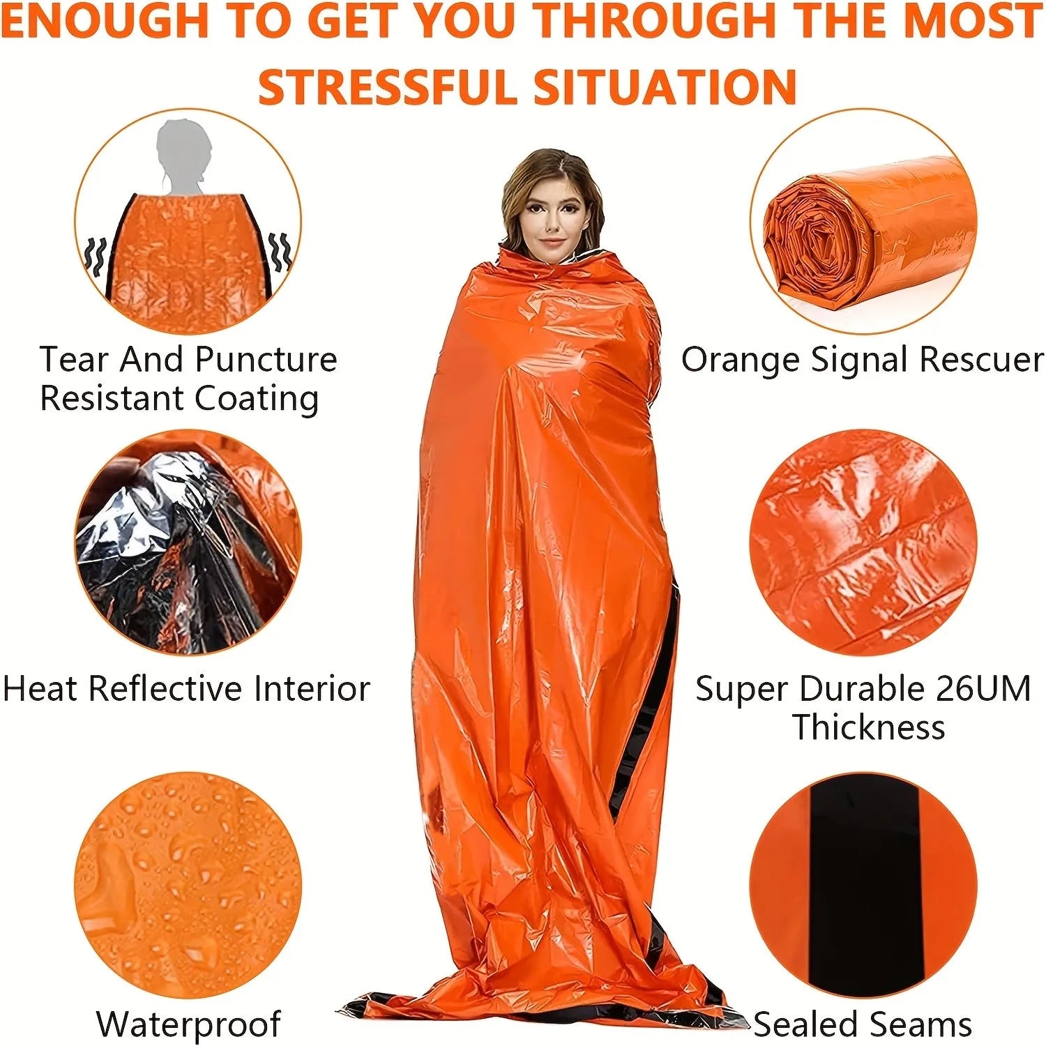 Woolpack Emergency Mylar Survival Sleeping Bag – Waterproof Thermal Bivy Sack
