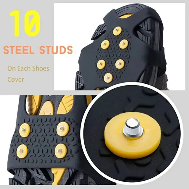 Woolpack Ice Traction Cleats – 10-Stud Anti-Slip Snow Grips (2-Pack)