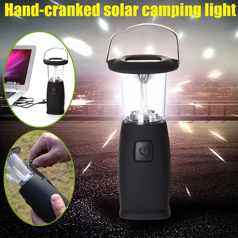 Woolpack Solar Camping Lantern – Rechargeable Hand-Crank LED Tent Light