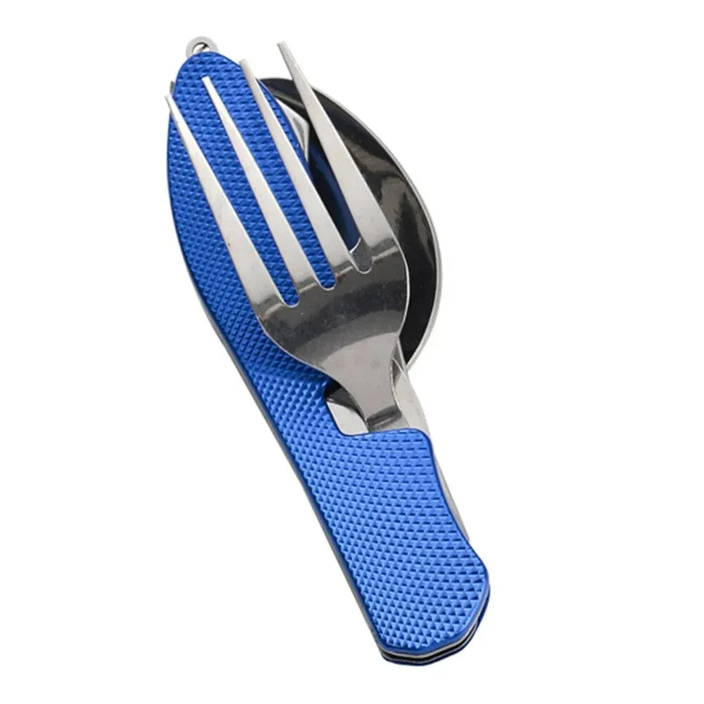 Woolpack Foldable Camping Utensil Set – Stainless Steel Knife/Fork/Spoon