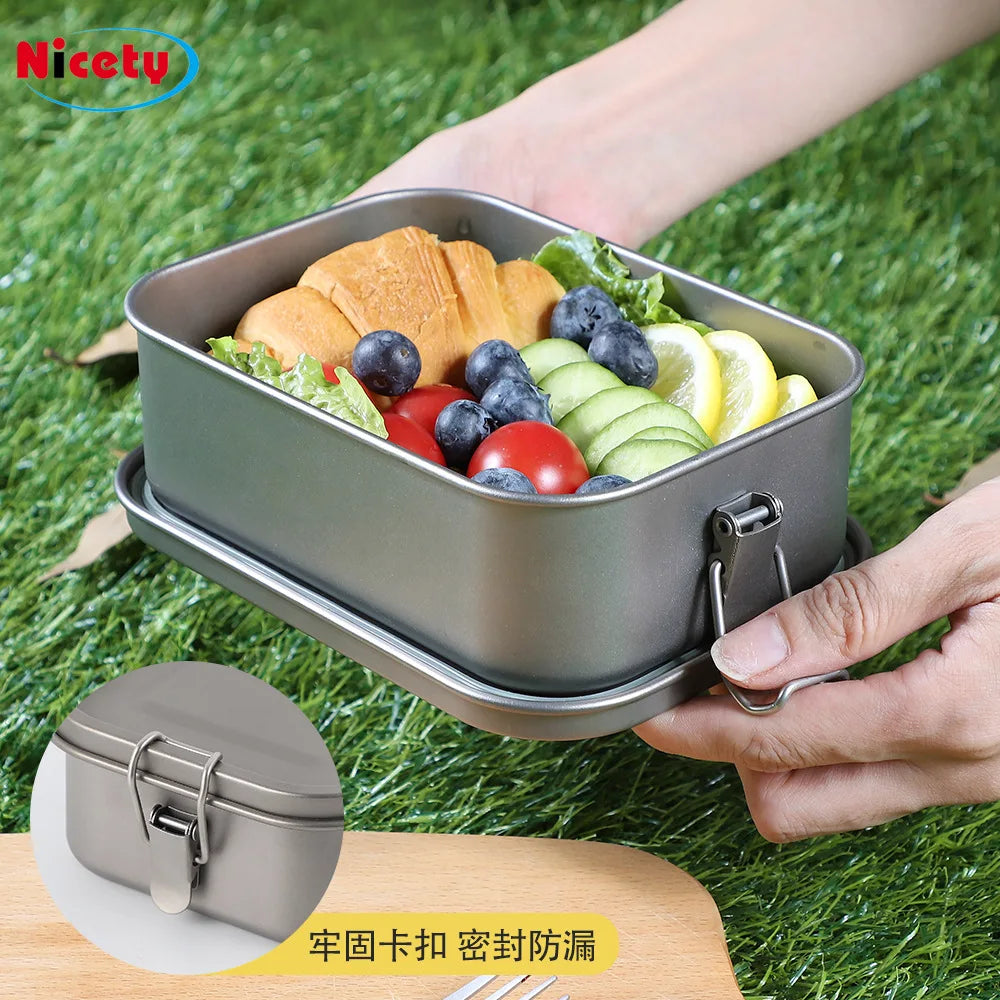 Woolpack Titanium Bento Box – Ultralight Lunch Container with Utensil Set