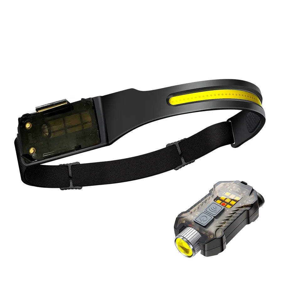 Woolpack COB LED Headlamp – USB Rechargeable Sensor Headlight (Wide 230° Beam) - Woolpack Hiking Gear