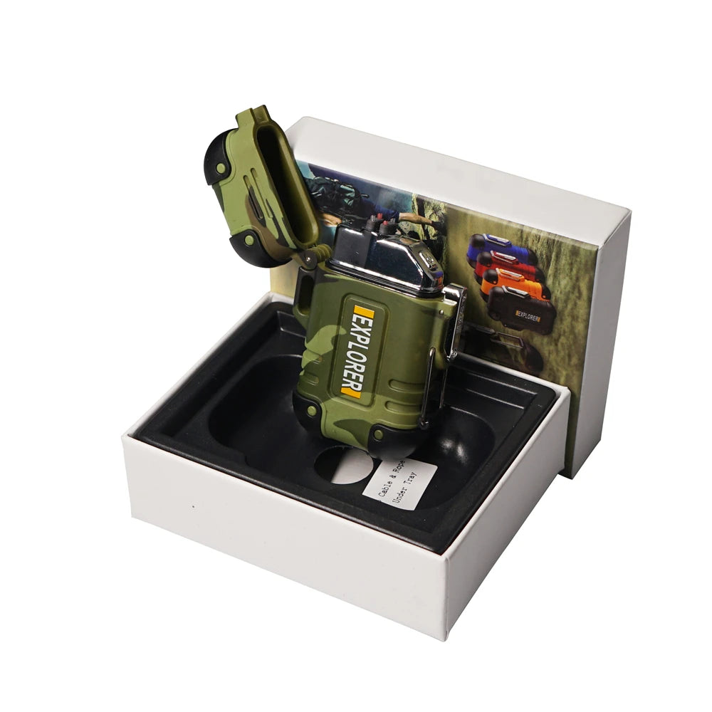 Woolpack Dual-Arc Electric Lighter – Waterproof, USB Rechargeable