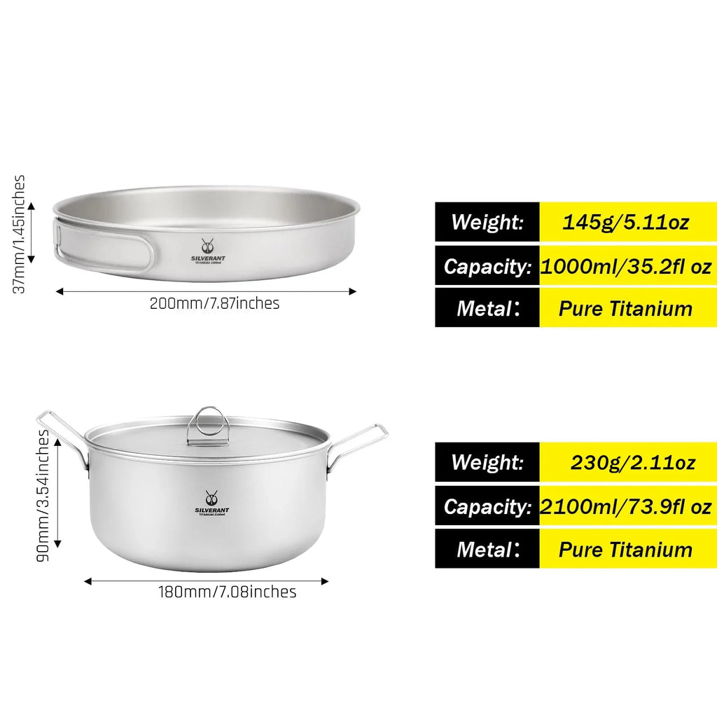 Woolpack Titanium Cookware Set – Pot & Pan Ultralight Bushcraft Cooking Kit