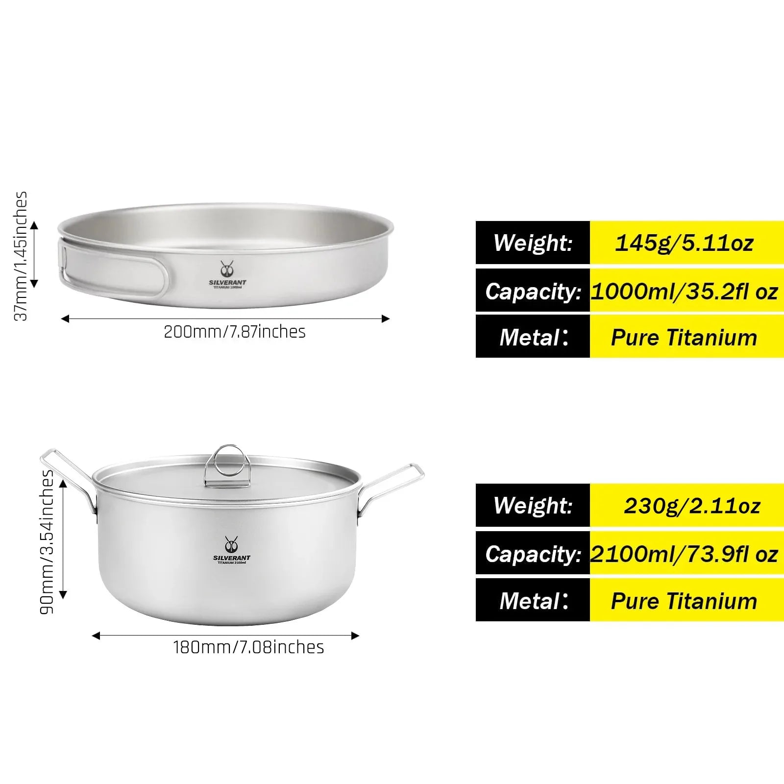 Woolpack Titanium Cookware Set – Pot & Pan Ultralight Bushcraft Cooking Kit