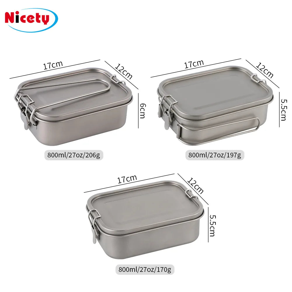 Woolpack Titanium Bento Box – Ultralight Lunch Container with Utensil Set