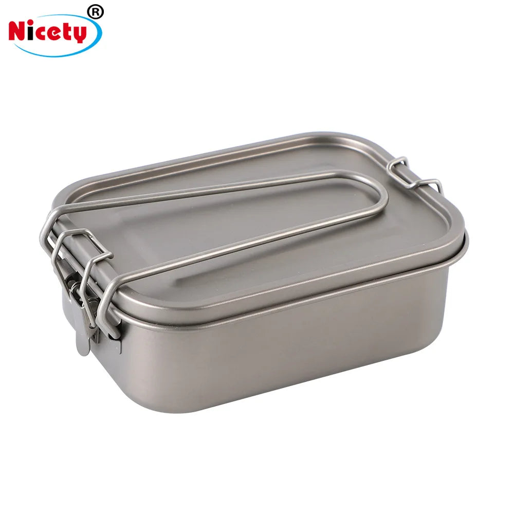 Woolpack Titanium Bento Box – Ultralight Lunch Container with Utensil Set
