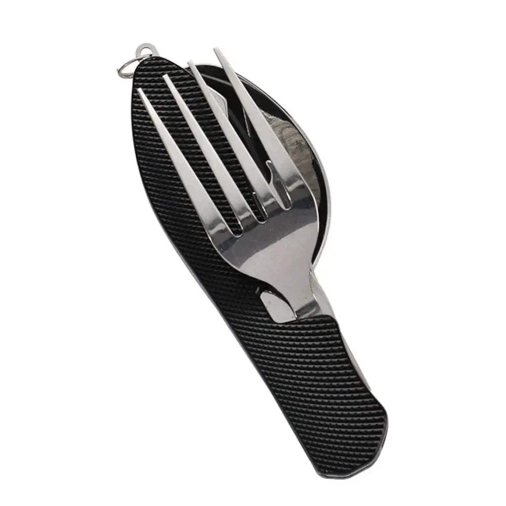 Woolpack Foldable Camping Utensil Set – Stainless Steel Knife/Fork/Spoon