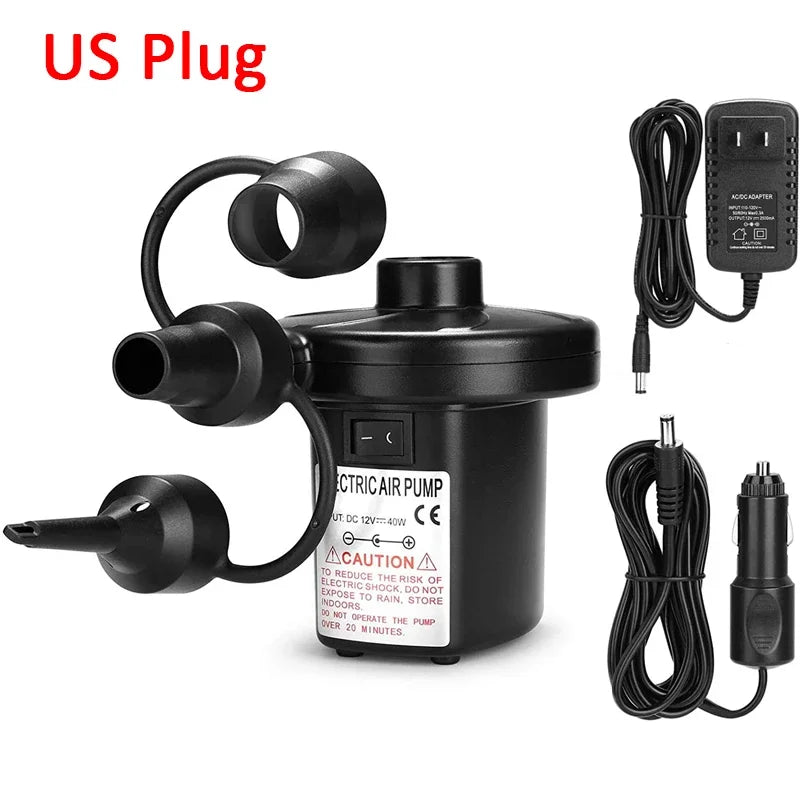 Woolpack Electric Air Pump – Portable Inflator/Deflator with Nozzles (EU Plug) - Woolpack Hiking Gear