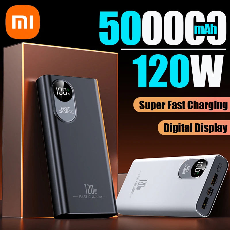 Xiaomi x Woolpack 120W Fast-Charge Power Bank – High-Capacity Portable Battery (10,000–50,000mAh)