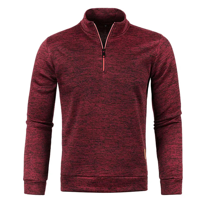 Woolpack fleece-lined half-zip sweater for men with warm high-neck winter design