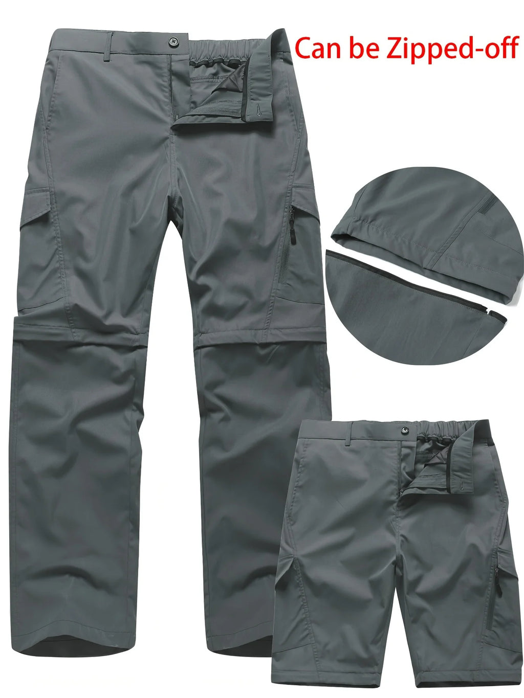 Woolpack Men’s Convertible Hiking Pants – Zip-Off Cargo Trousers