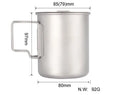 Woolpack Ultralight Titanium Camping Cup – 450–750 ml with Folding Handle - Woolpack Hiking Gear