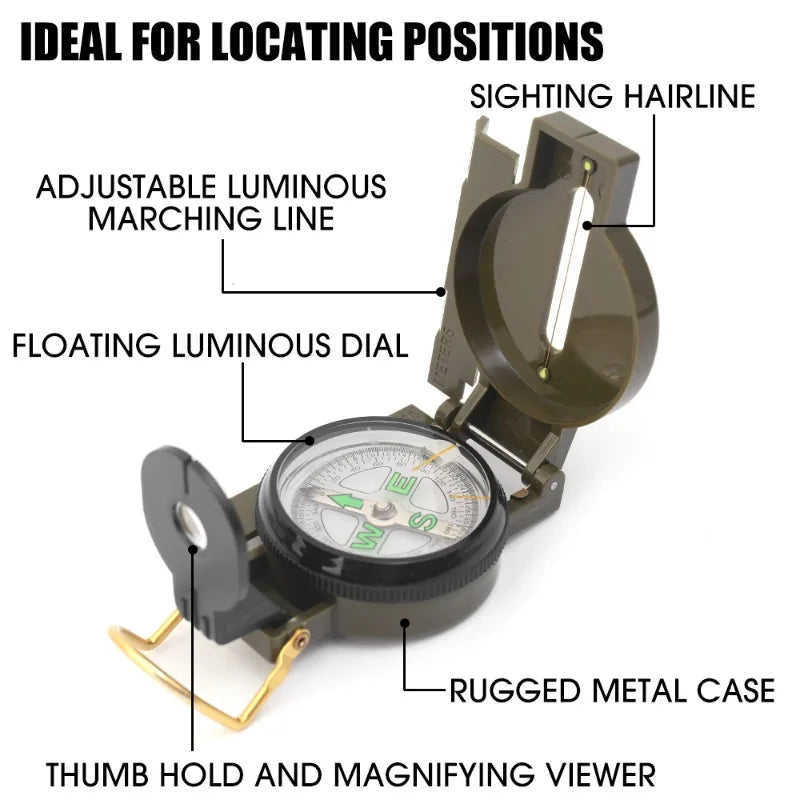 Woolpack Military Outdoor Compass – High-Precision, Waterproof