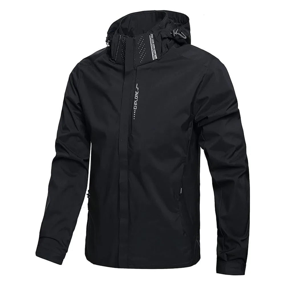 Woolpack Men’s Waterproof Rain Jacket – Lightweight Hooded Outdoor Shell