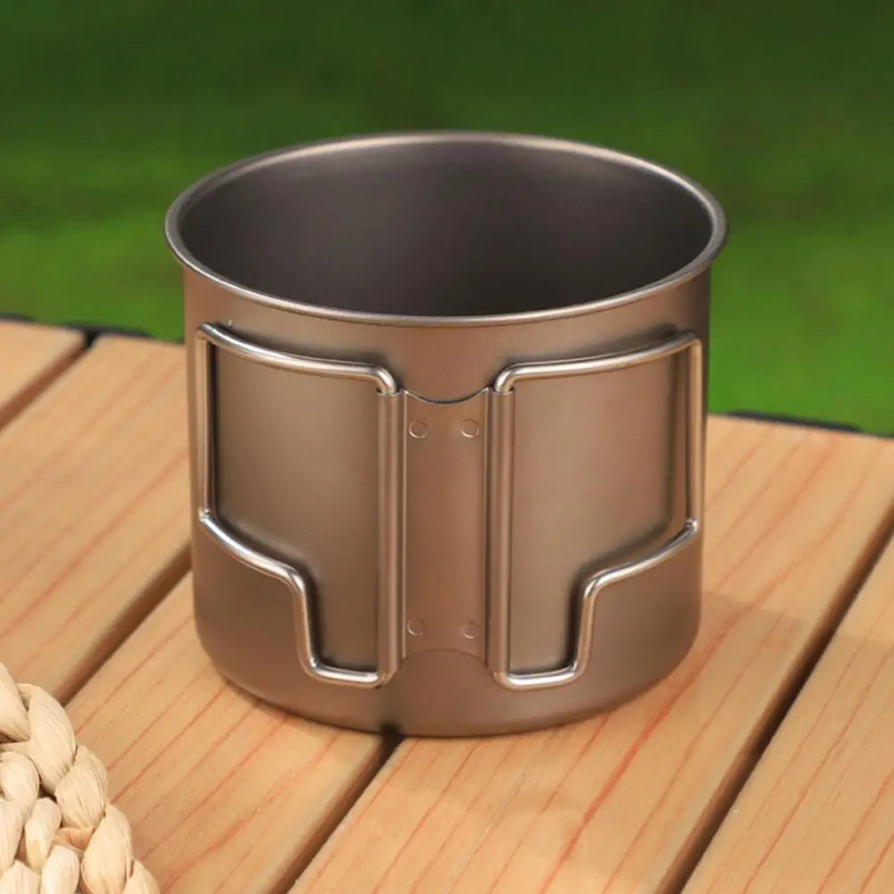 Woolpack 420 ml Titanium Camping Mug – Ultralight with Folding Handle