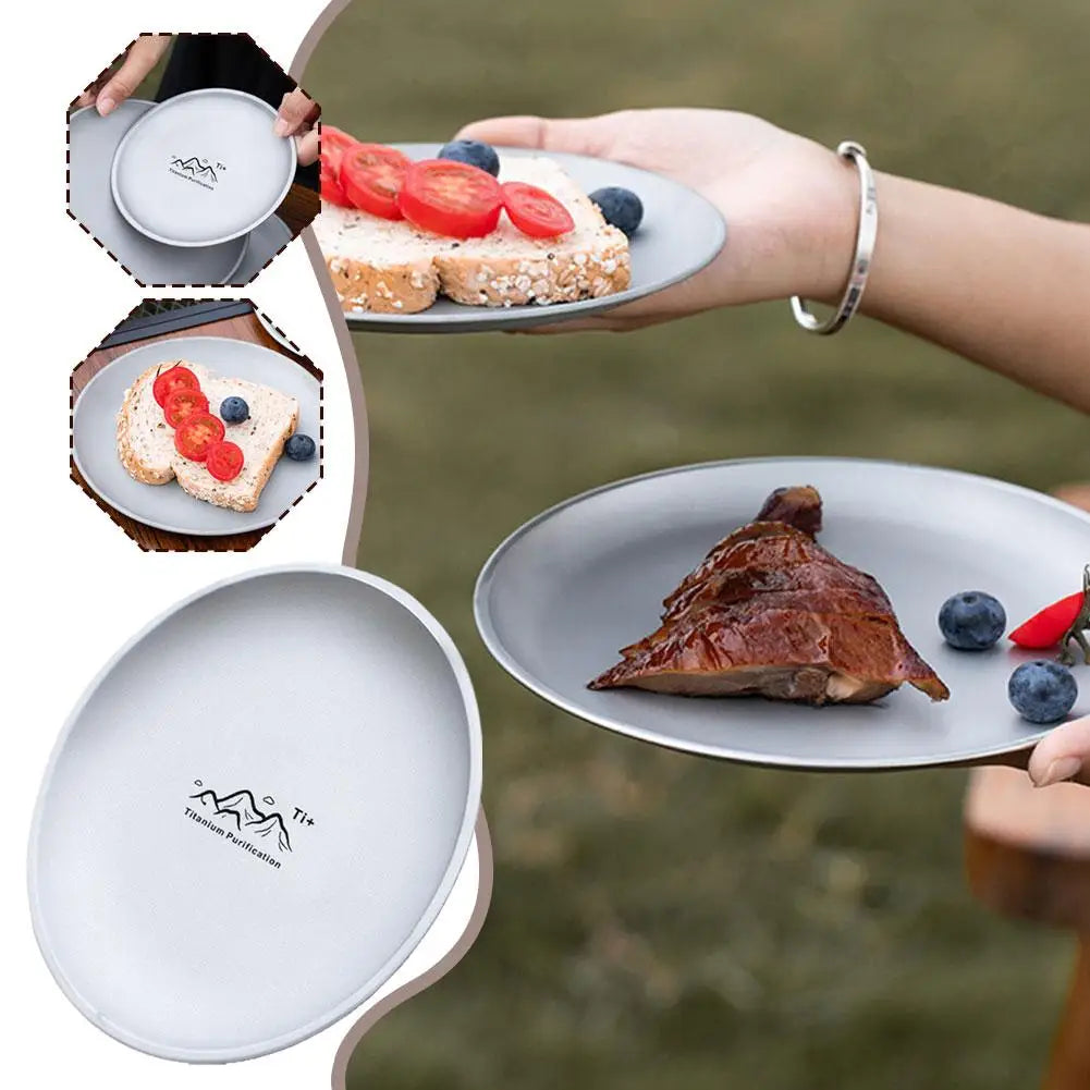 Woolpack Titanium-Purified Camping Plate – Lightweight Stainless Steel Outdoor Dinnerware