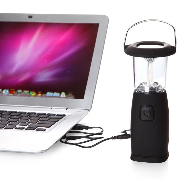 Woolpack Solar Camping Lantern – Rechargeable Hand-Crank LED Tent Light