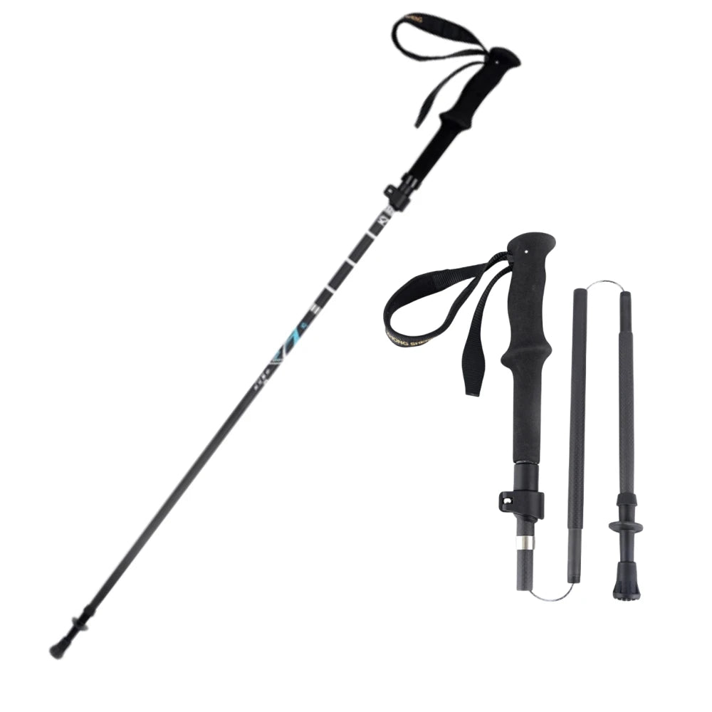 Woolpack Ultralight Carbon Fiber Trekking Poles – Antishock, Collapsible black