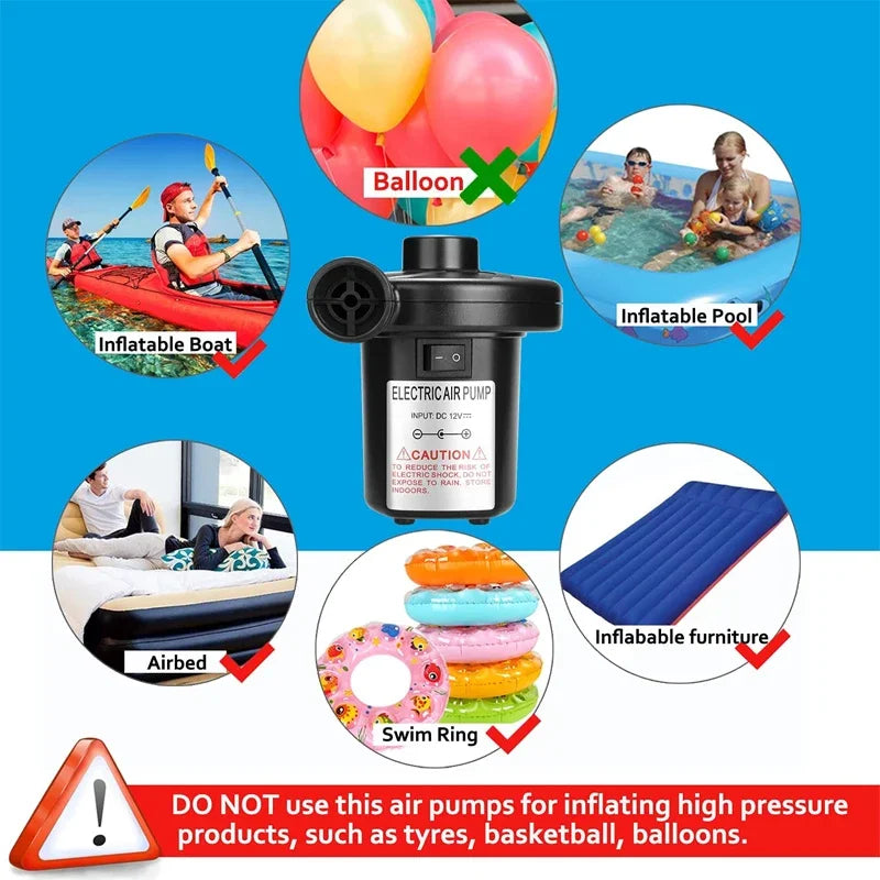 Woolpack Electric Air Pump – Portable Inflator/Deflator with Nozzles (EU Plug) - Woolpack Hiking Gear