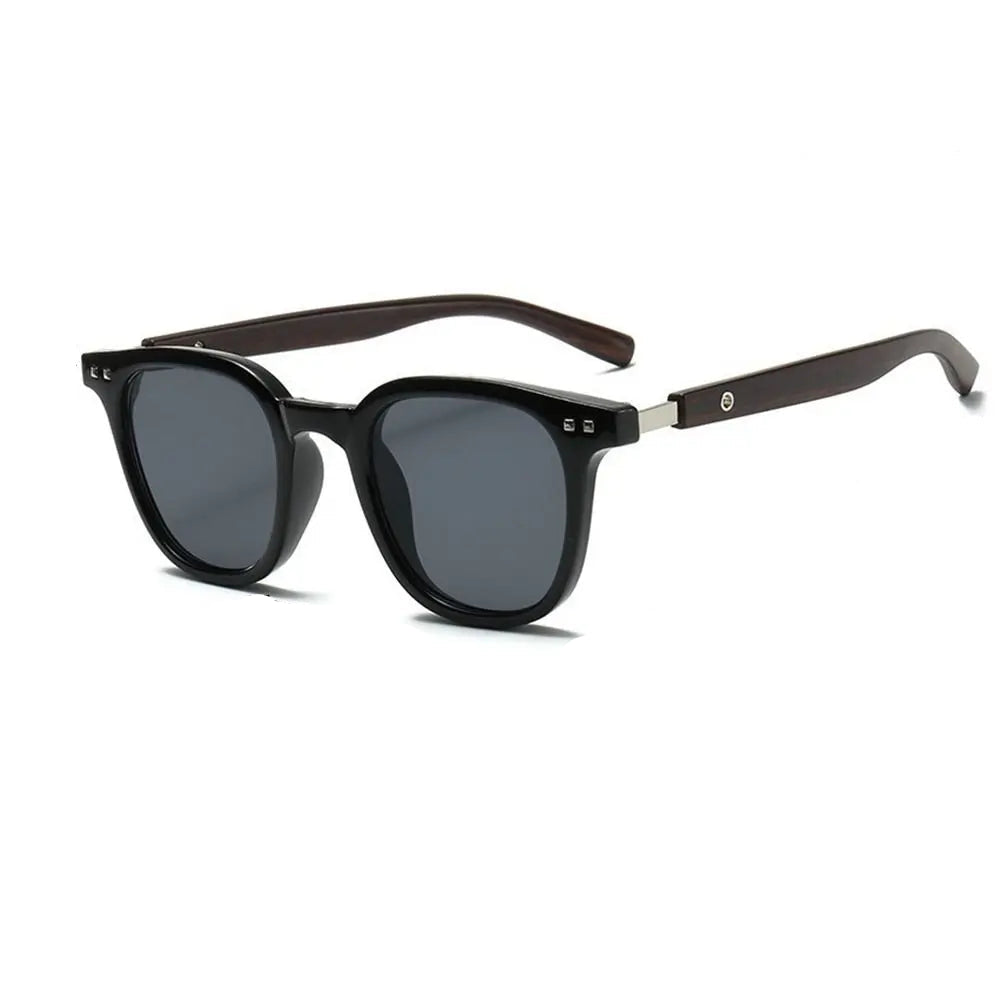 Woolpack Retro Wood-Grain Sunglasses – UV Protection black and brown