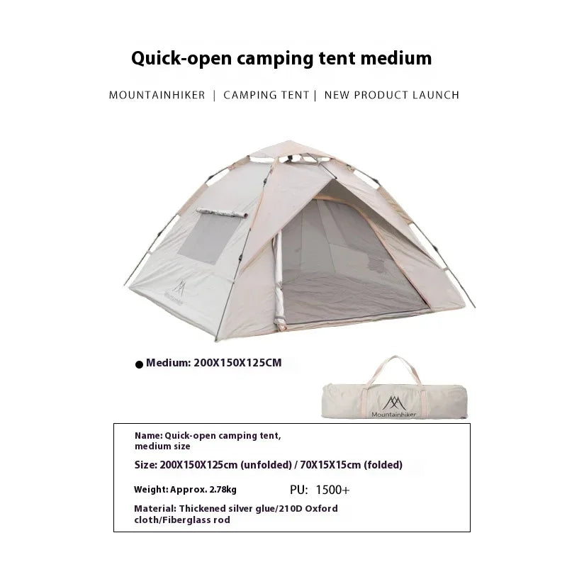 Woolpack Quick-Open Camping Tent – 3–4 Person, Rainproof
