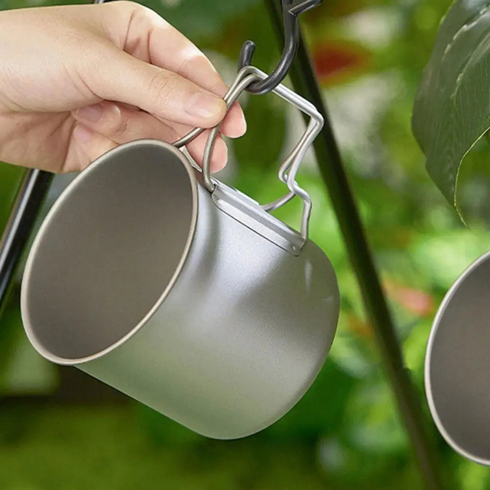 Woolpack 420 ml Titanium Camping Mug – Ultralight with Folding Handle