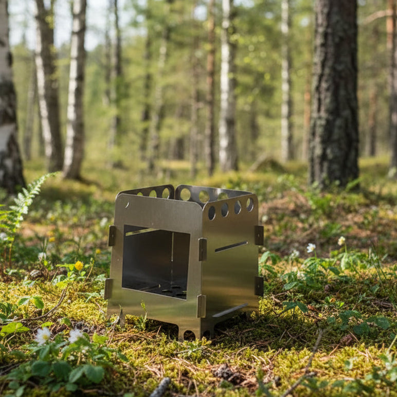 Woolpack ultralight folding camping stove for backpacking