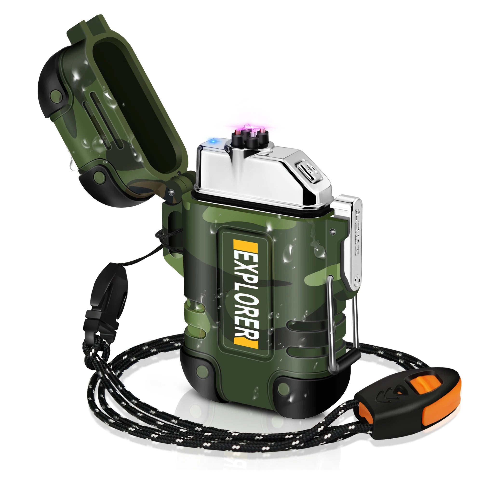 Woolpack Dual-Arc Electric Lighter – Waterproof, USB Rechargeable