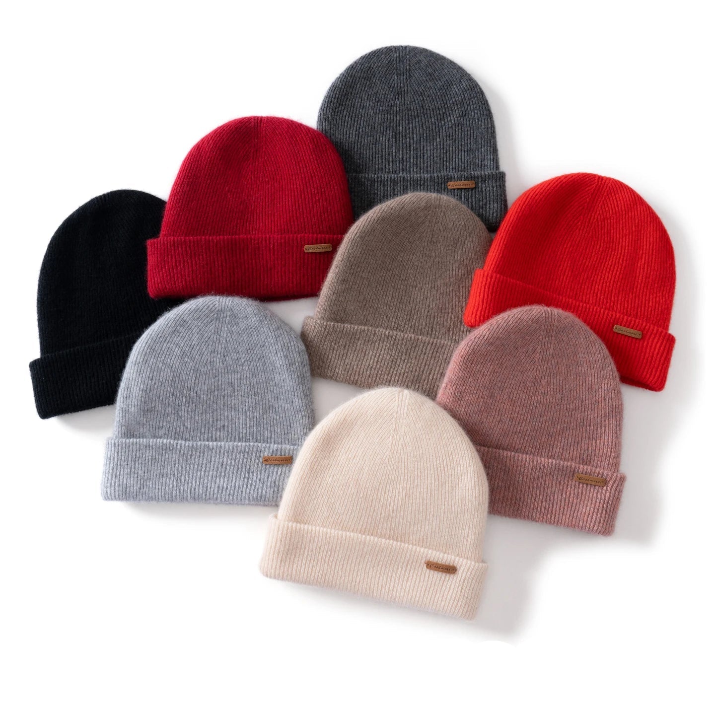 Woolpack cashmere beanie for men and women in solid knit design