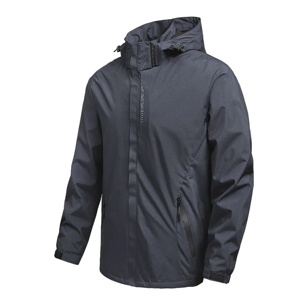Men's Waterproof Rain Jacket Lightweight Outer Hooded Outdoor Raincoat Hiking Windproof Jacket Climbing Outdoor Jackets - Woolpack Hiking Gear