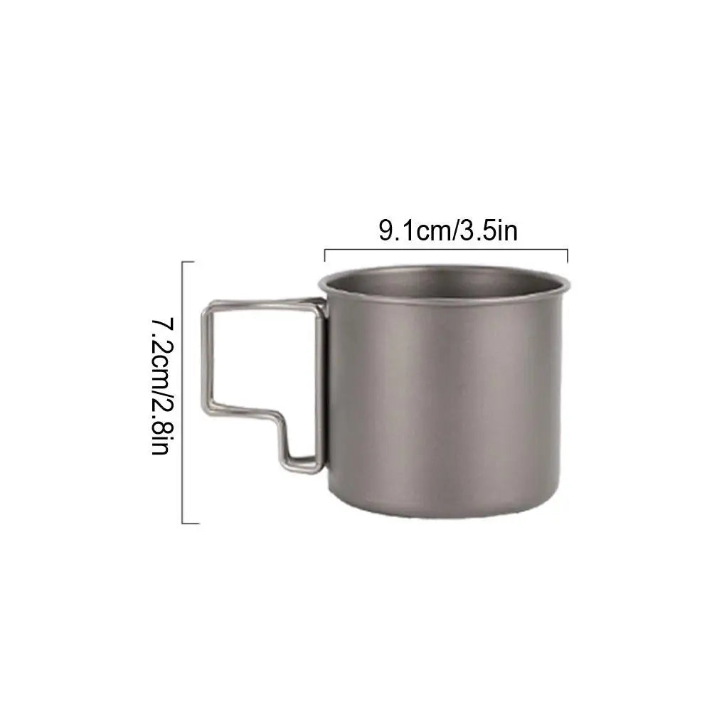 Woolpack 420 ml Titanium Camping Mug – Ultralight with Folding Handle