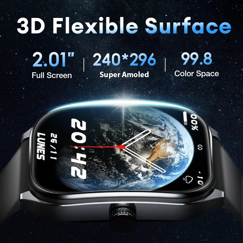 The Curve Smartwatch – 2.01" AMOLED, Bluetooth Call, IP68
