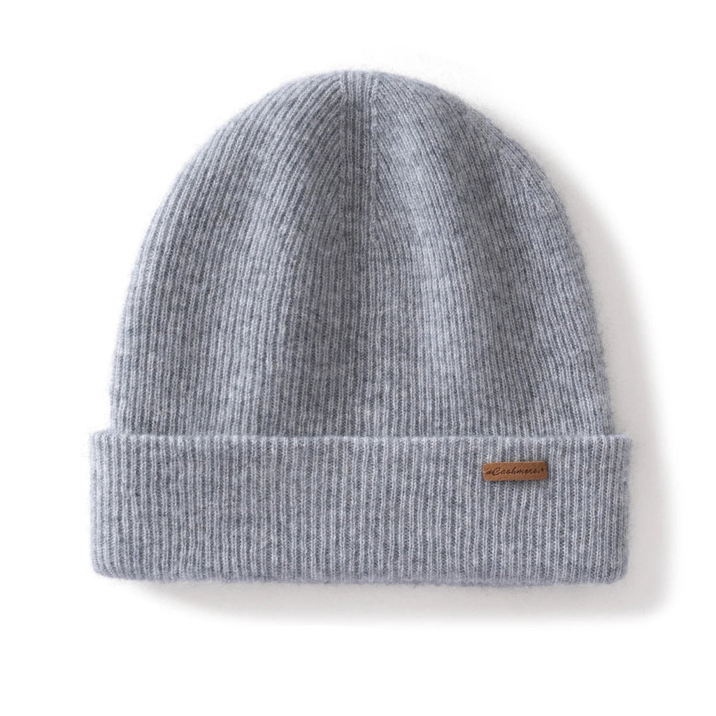 Woolpack cashmere beanie for men and women in solid knit design