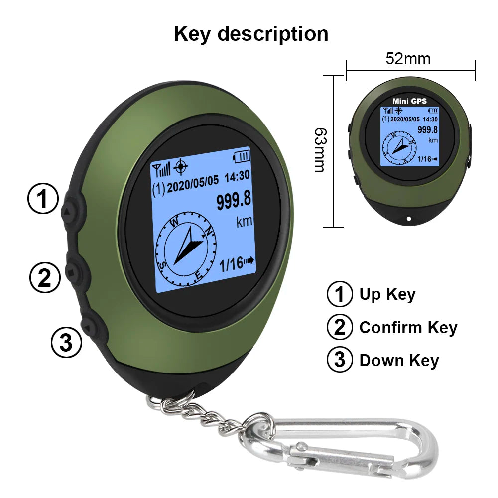 Mini GPS Navigator – Satellite Compass, Altitude & Tracking
