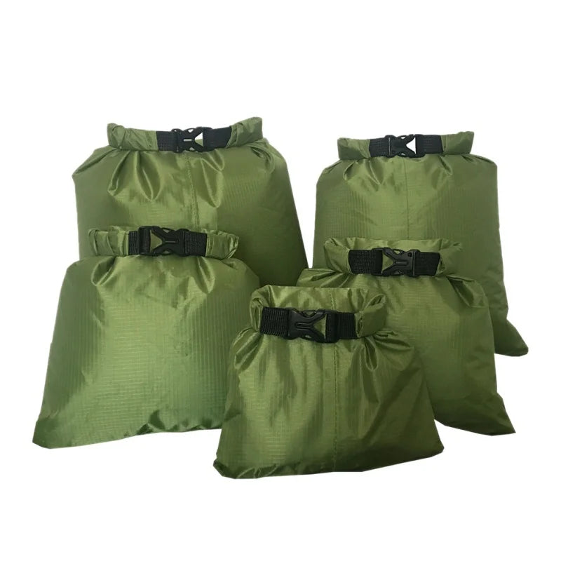 Woolpack 5-Pack Waterproof Dry Bags – Ultralight Outdoor Storage Set (1.5L–6L)