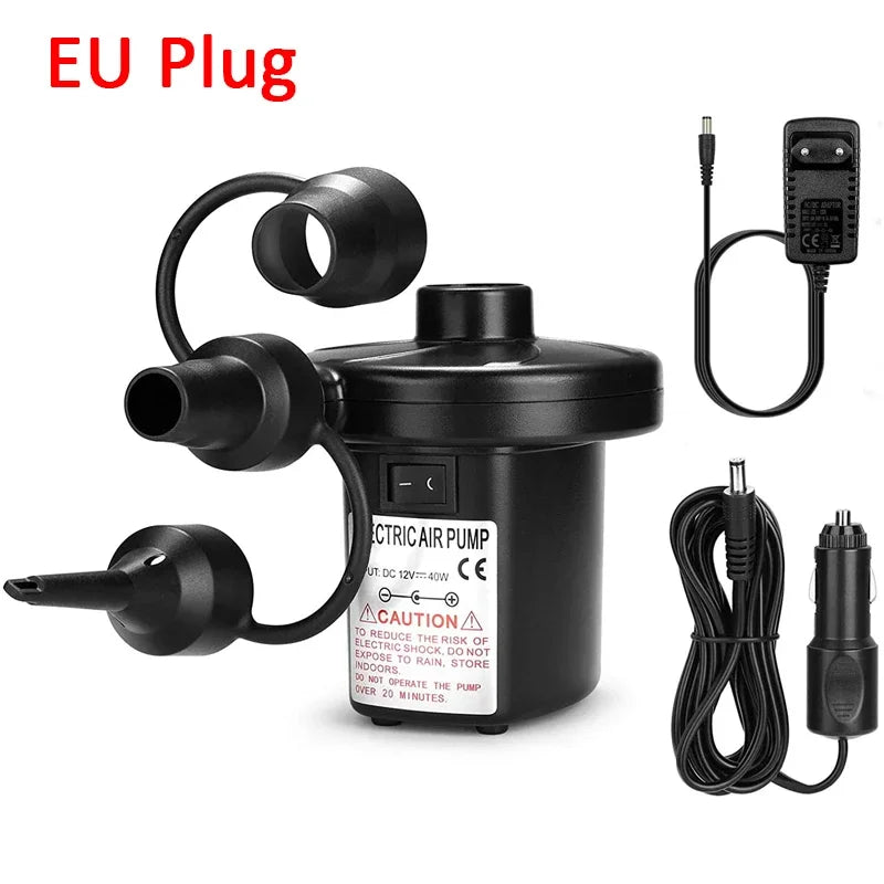 Woolpack Electric Air Pump – Portable Inflator/Deflator with Nozzles (EU Plug) - Woolpack Hiking Gear