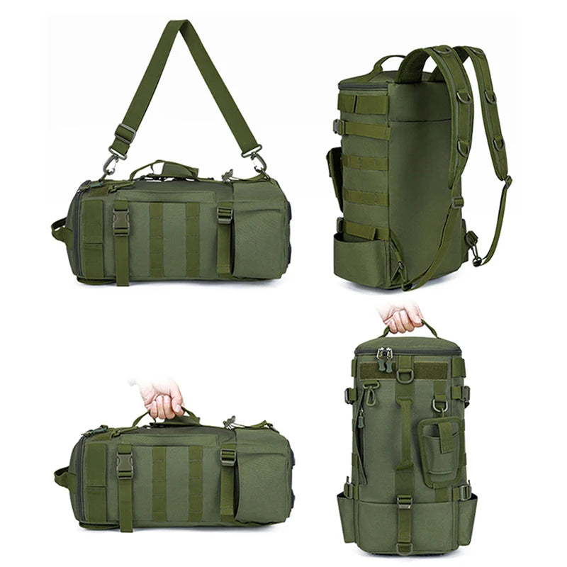 Woolpack Tactical Fishing Backpack – Waterproof Molle Gear Bag with Rod Holders