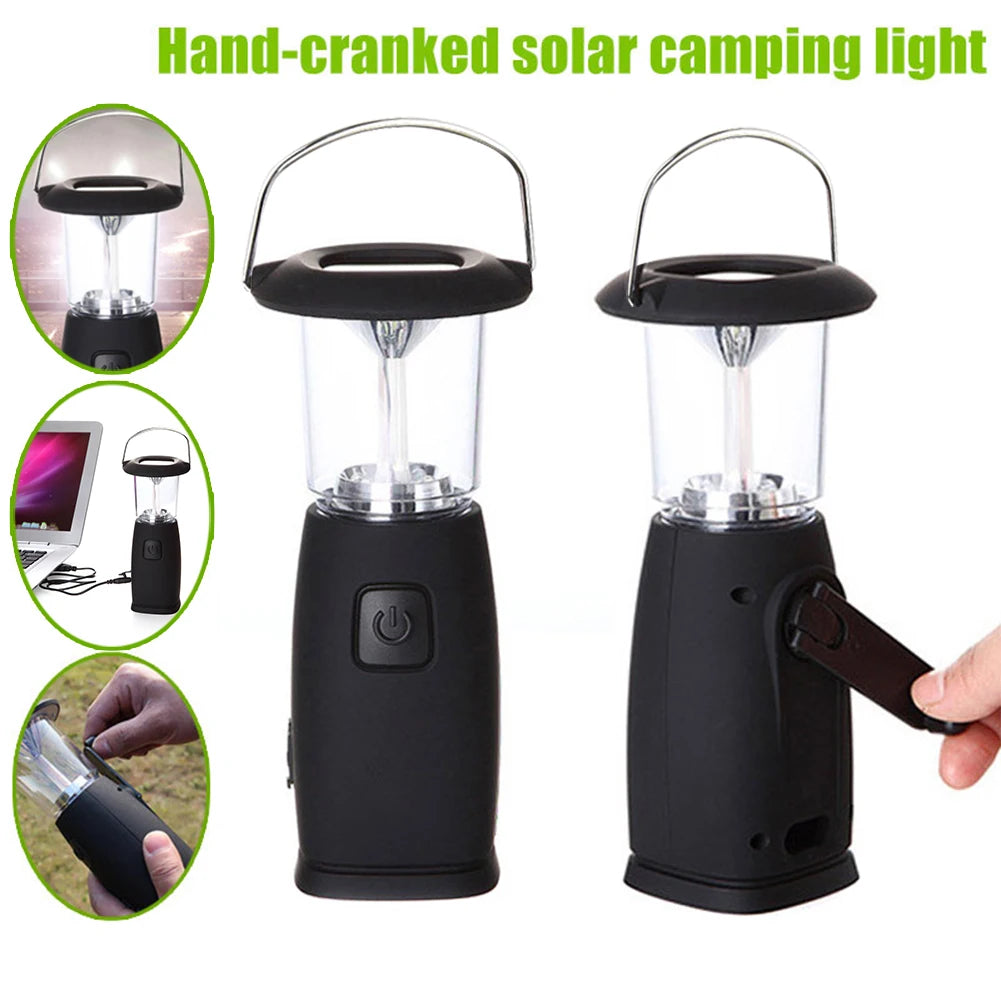 Woolpack Solar Camping Lantern – Rechargeable Hand-Crank LED Tent Light