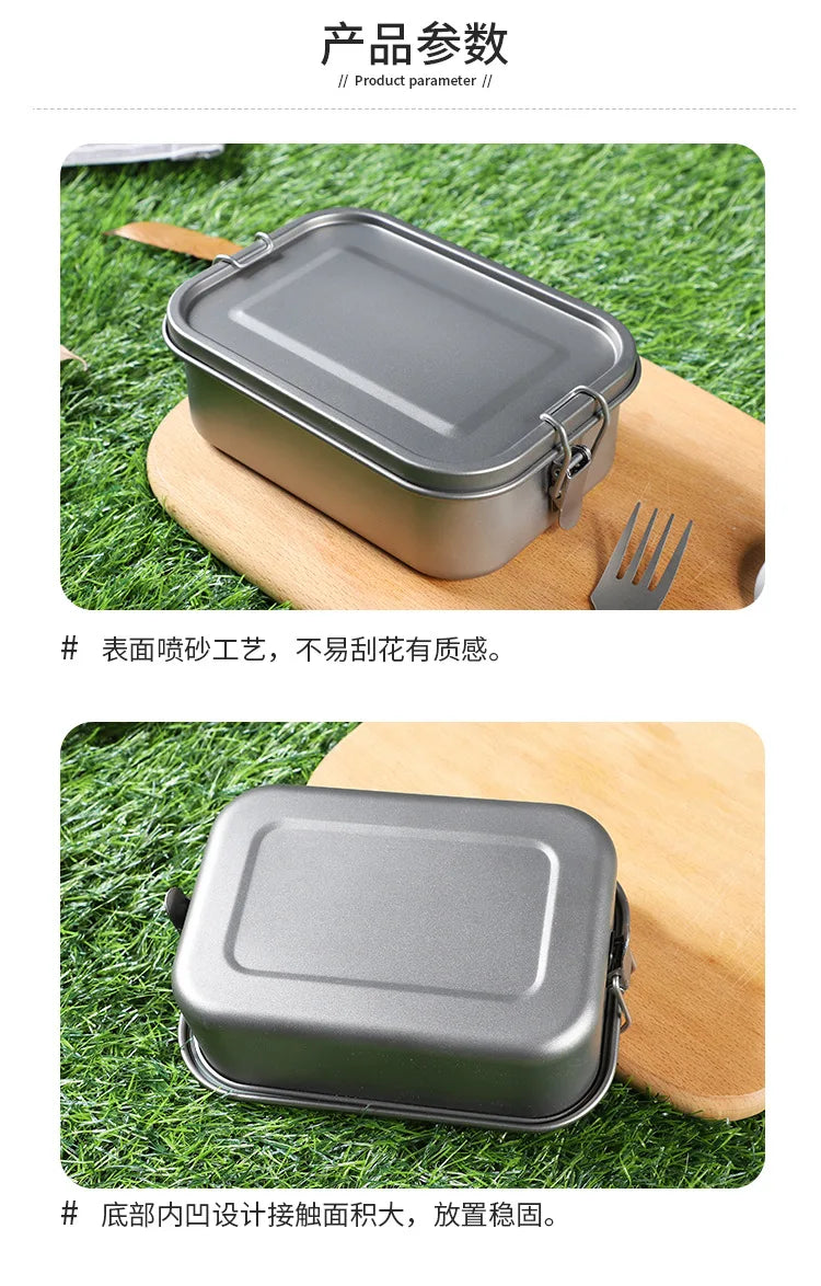 Woolpack Titanium Bento Box – Ultralight Lunch Container with Utensil Set