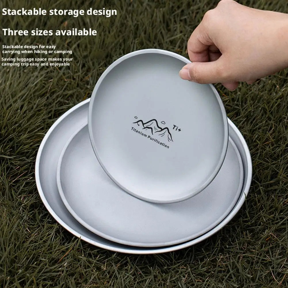 Woolpack Titanium-Purified Camping Plate – Lightweight Stainless Steel Outdoor Dinnerware