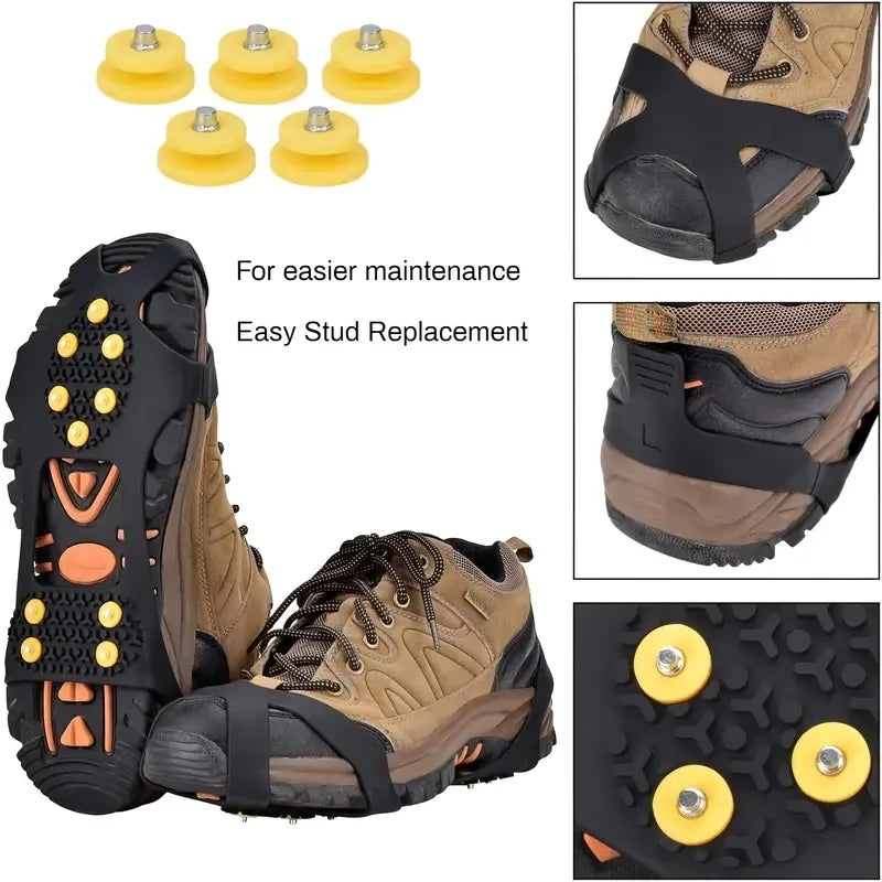 Woolpack Ice Traction Cleats – 10-Stud Anti-Slip Snow Grips (2-Pack)