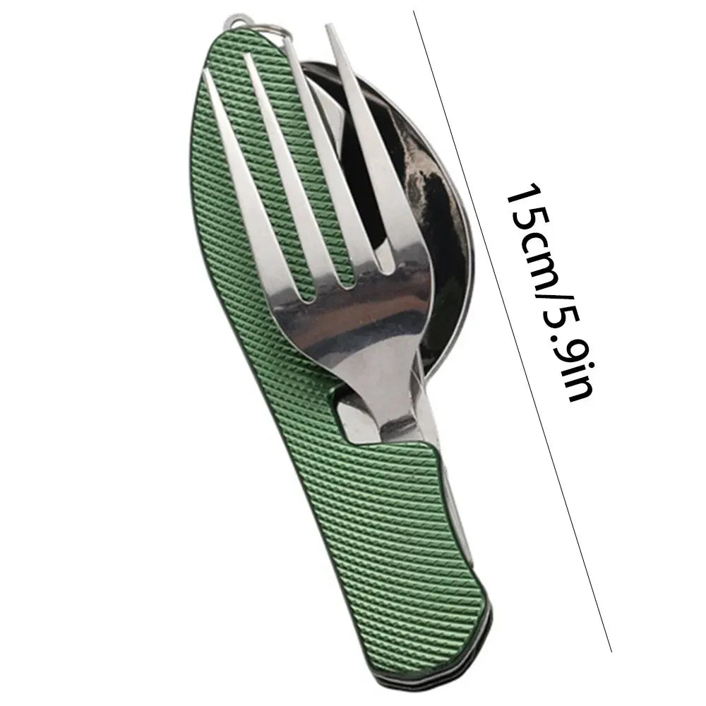 Woolpack Foldable Camping Utensil Set – Stainless Steel Knife/Fork/Spoon