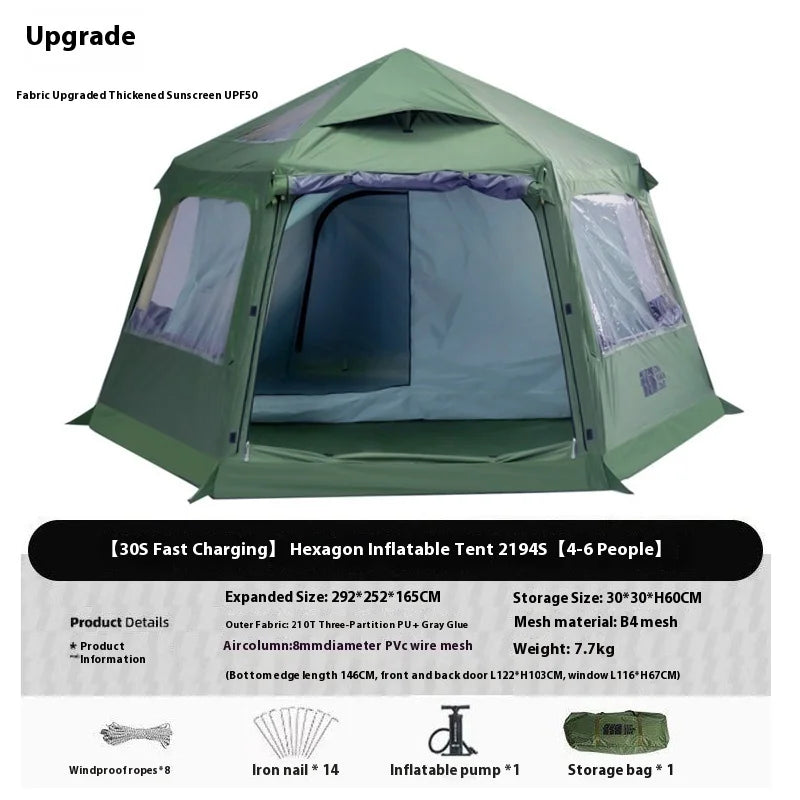 Woolpack Inflatable Air Tent – Large 4–6 Person