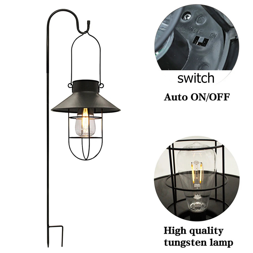 Woolpack Solar Lantern Lamp – Waterproof Vintage Hanging Light