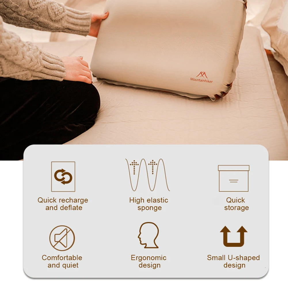 Woolpack Self-Inflating Camping Pillow – Ultralight 3D Sponge Comfort