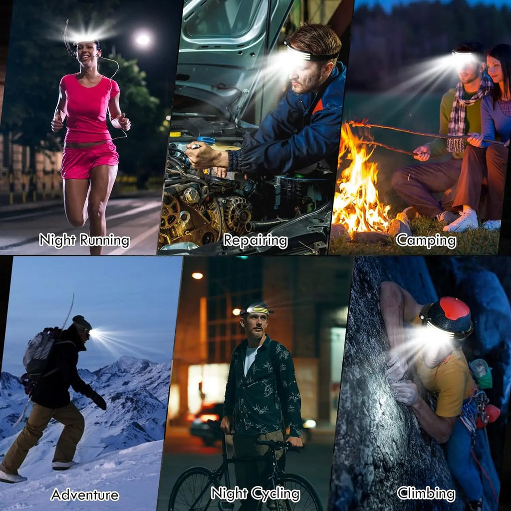 Woolpack COB LED Headlamp – USB Rechargeable Sensor Headlight (Wide 230° Beam) - Woolpack Hiking Gear